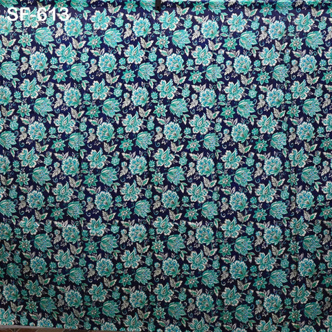 Blue Indian Saree Soft Pure Printed Silk Fabric by the yard Wedding Dress Bridesmaid Party Costume Curtains Crafting Sewing Dupatta Scarf