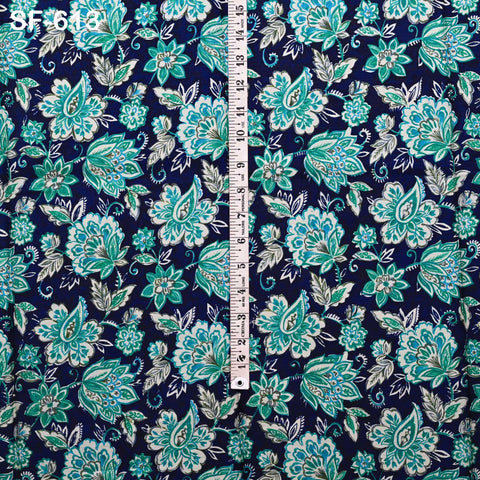 Blue Indian Saree Soft Pure Printed Silk Fabric by the yard Wedding Dress Bridesmaid Party Costume Curtains Crafting Sewing Dupatta Scarf