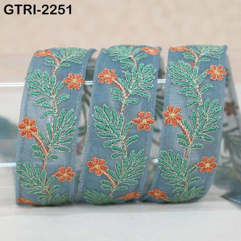 9 Yard Embroidered Fabric 3 CM Trim Gift Wrapping Ribbons Indian Sari Embellishment Sewing DIY Crafting Border Embroidery Cushion Lace