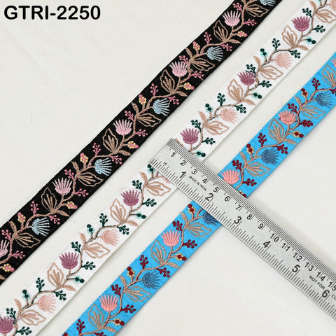9 Yard Embroidery Ribbon for Kids Crafting Sewing Costumes Dog Collar Tote Bags, Lampshades, Holidays Decor Embroidered Embellishment 3cm