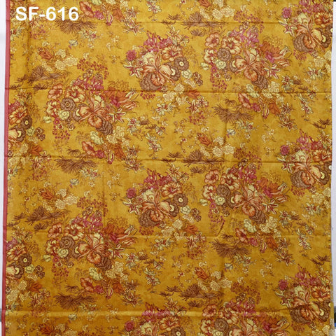 Soft Habotai Pure Printed Silk Fabric by the Yard Indian Saree Wedding Dresses Bridesmaid Party Costumes DIY Crafting, and Sari Sewing