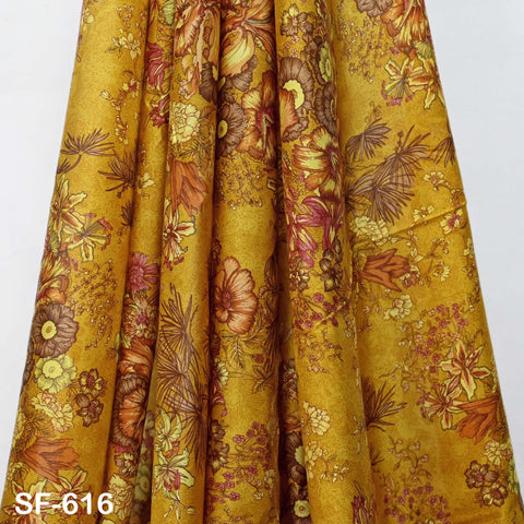 Soft Habotai Pure Printed Silk Fabric by the Yard Indian Saree Wedding Dresses Bridesmaid Party Costumes DIY Crafting, and Sari Sewing