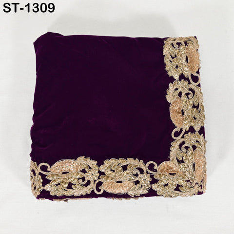 Wine Velvet Dupatta Gold Zari Embroidery on edges Traditional Dupatta Chunni Bridal Veil Lehenga Embroidered Festival Punjabi Women Gift Mom