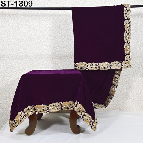 Wine Velvet Dupatta Gold Zari Embroidery on edges Traditional Dupatta Chunni Bridal Veil Lehenga Embroidered Festival Punjabi Women Gift Mom