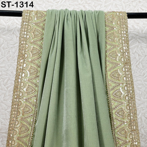 Mint Velvet Dupatta Gold Zari Embroidery on edges, Tradition dupatta Chunni Bridal Veil Lehenga Embroidered Festival Punjabi Women Gift Mom