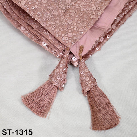 Dusty Pink Georgette Designer Dupatta for Women's Bridal Wedding lehenga Chunni/Veil Sequin Scarf Indian Dress Stole Ideal Gift Bridesmaid
