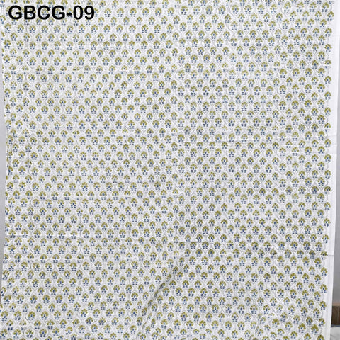 Block Printed Floral Cotton Fabric, Summer Dress, Sleepwear Pajamas Sewing Material by the Yard, Black and Beige