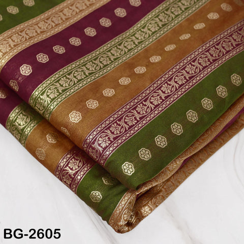 Stripes Brocade Fabric by Yard Indian Winter Wedding Dress Brides Mother Full-Length Coats Cropped Jacket Theatrical Historic Costumes