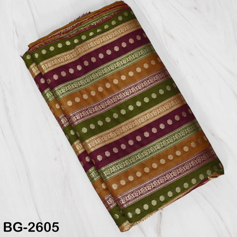 Stripes Brocade Fabric by Yard Indian Winter Wedding Dress Brides Mother Full-Length Coats Cropped Jacket Theatrical Historic Costumes