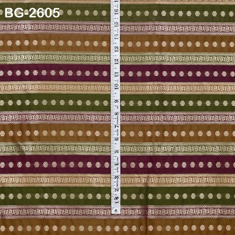 Stripes Brocade Fabric by Yard Indian Winter Wedding Dress Brides Mother Full-Length Coats Cropped Jacket Theatrical Historic Costumes