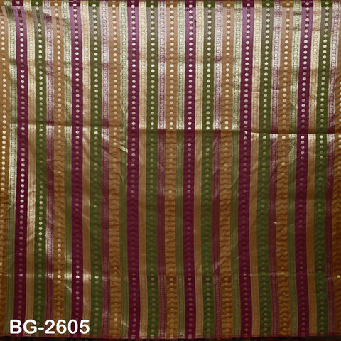 Stripes Brocade Fabric by Yard Indian Winter Wedding Dress Brides Mother Full-Length Coats Cropped Jacket Theatrical Historic Costumes