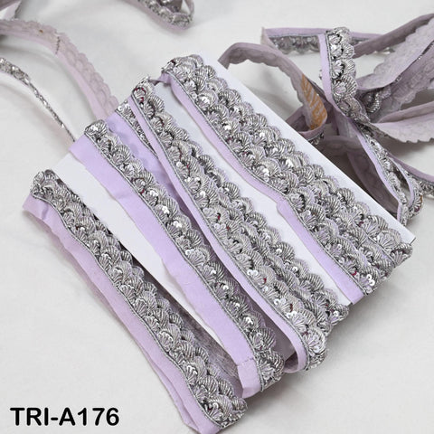 10 Yards Silver Zardozi Dabka Trim, Handmade Indian Embroidered Bridal Border, Saree Lehenga Wedding Dress Trim, Couture Sewing Supply