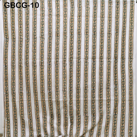 Block Printed Floral Cotton Fabric, Summer Dress, Sleepwear Pajamas Sewing Material by the Yard, Pale Yellow and Green