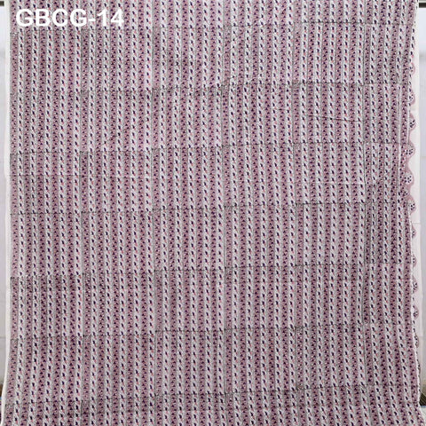 Block Printed Floral Cotton Fabric, Summer Dress, Sleepwear Pajamas Sewing Material by the Yard, Mauve, Purple and White