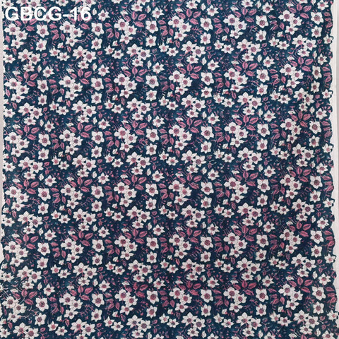 Block-Printed Floral Cotton Fabric, Women's Summer Dress, Sleepwear, Kids Pajamas Sewing Material by the Yard, Pink and Blue