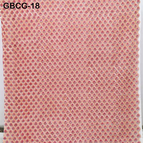 Hand Block Printed Floral Cotton Fabric, Soft Medium-Weight, Sewing Crafting Material By Yard