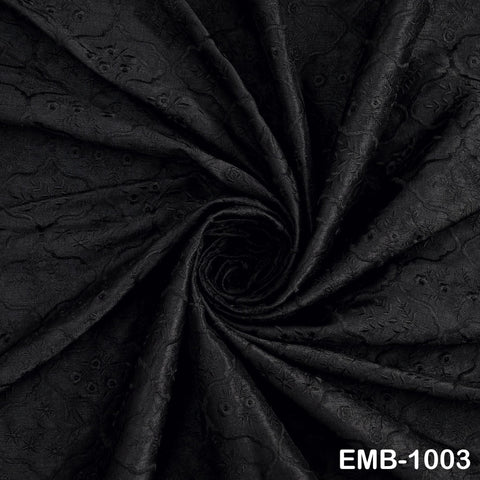 Black Embroidered Viscose Fabric by the Yard, Sewing Crafting Wedding Apparel Upholstery