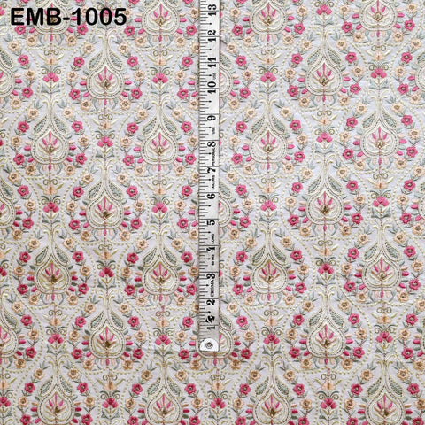 Indian Embroidery Fabric by the yard Embroidered Wedding Costumes Fabric Regency Reticules Victorian Handbags Marie Antoinette Junk Journals