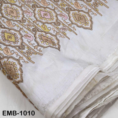 Off White Embroidery Fabric by the yard Sewing DIY Crafting Embroidered Textiles Costumes Regency Reticules Victorian Handbags Junk Journals