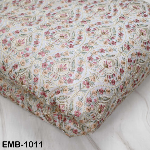 Indian Embroidery Fabric by the yard Embroidered Wedding Costumes Fabric Regency Reticules Victorian Handbags Marie Antoinette Junk Journals