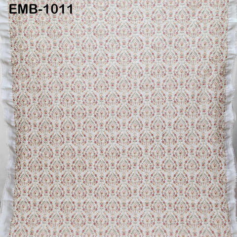 Indian Embroidery Fabric by the yard Embroidered Wedding Costumes Fabric Regency Reticules Victorian Handbags Marie Antoinette Junk Journals