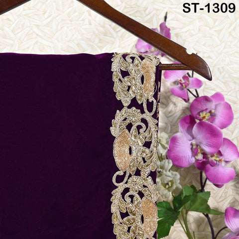Wine Velvet Dupatta Gold Zari Embroidery on edges Traditional Dupatta Chunni Bridal Veil Lehenga Embroidered Festival Punjabi Women Gift Mom