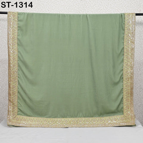Mint Velvet Dupatta Gold Zari Embroidery on edges, Tradition dupatta Chunni Bridal Veil Lehenga Embroidered Festival Punjabi Women Gift Mom