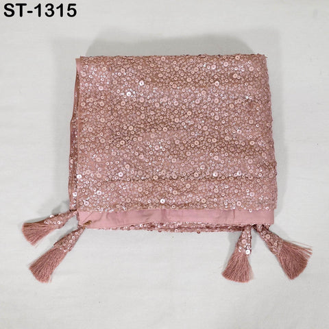 Dusty Pink Georgette Designer Dupatta for Women's Bridal Wedding lehenga Chunni/Veil Sequin Scarf Indian Dress Stole Ideal Gift Bridesmaid