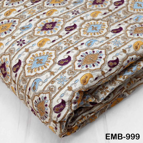 Off White Embroidery Fabric by the yard Sewing DIY Crafting Embroidered Textiles Costumes Regency Reticules Victorian Handbags Junk Journals