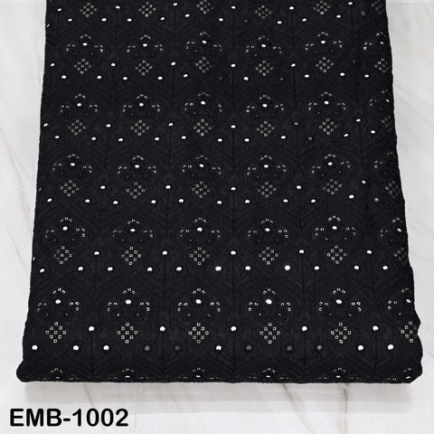 Black Embroidered Fabric by Yard, Sequins, Wedding Dresses, Victorian Handbags, Junk Journals