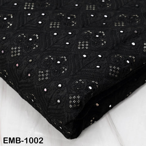Black Embroidered Fabric by Yard, Sequins, Wedding Dresses, Victorian Handbags, Junk Journals
