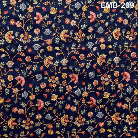 Indian Embroidered Fabric Sewing DIY Crafting Embroidery Wedding Dresses By The Yard Fabric Costumes Dolls Bags Cushion Covers Table Runners