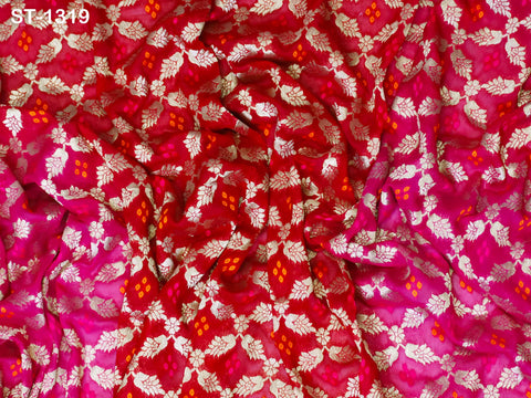 Indian Bandhini Brocade Bridal Chunni Stole Women Evening Scarves Pakistani Bridal Veil Punjabi Wraps Long Scarves Gifts