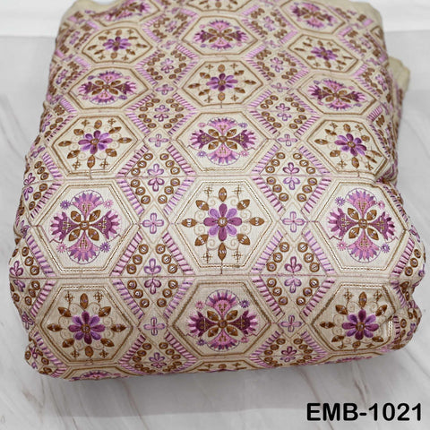 Indian Embroidered Fabric by the yard Sewing DIY Crafting Embroidery Wedding Dress Costumes Dolls Bags Cushion Covers Table Runners Blouses