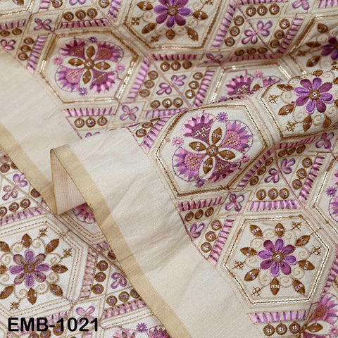 Indian Embroidered Fabric by the yard Sewing DIY Crafting Embroidery Wedding Dress Costumes Dolls Bags Cushion Covers Table Runners Blouses