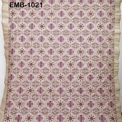 Indian Embroidered Fabric by the yard Sewing DIY Crafting Embroidery Wedding Dress Costumes Dolls Bags Cushion Covers Table Runners Blouses