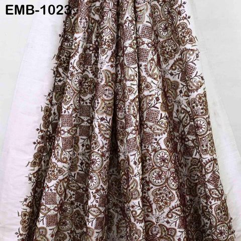Indian Embroidery Fabric by the yard Embroidered Wedding Costumes Fabric Regency Reticules Victorian Handbags Marie Antoinette Junk Journals