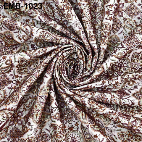 Indian Embroidery Fabric by the yard Embroidered Wedding Costumes Fabric Regency Reticules Victorian Handbags Marie Antoinette Junk Journals