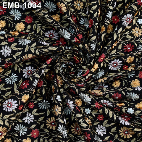 Embroidered Fabric by the yard Sewing DIY Crafting Indian Embroidery Wedding Dress Costumes Dolls Bags Cushion Covers Table Runners Blouses