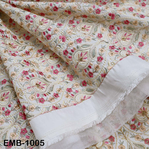 Indian Embroidery Fabric by the yard Embroidered Wedding Costumes Fabric Regency Reticules Victorian Handbags Marie Antoinette Junk Journals