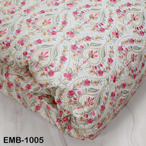 Indian Embroidery Fabric by the yard Embroidered Wedding Costumes Fabric Regency Reticules Victorian Handbags Marie Antoinette Junk Journals
