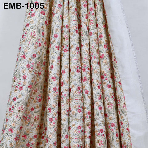 Indian Embroidery Fabric by the yard Embroidered Wedding Costumes Fabric Regency Reticules Victorian Handbags Marie Antoinette Junk Journals
