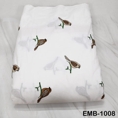 Embroidered Cotton Fabric by the Yard Indian Embroidery Sewing Fabric DIY Crafting Summer Women Dresses Costumes Doll Bag Home Decor Curtain