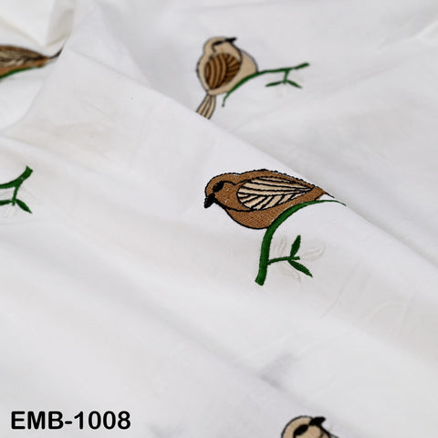 Embroidered Cotton Fabric by the Yard Indian Embroidery Sewing Fabric DIY Crafting Summer Women Dresses Costumes Doll Bag Home Decor Curtain