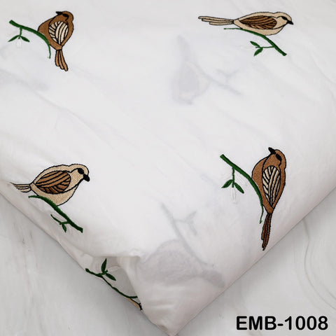 Embroidered Cotton Fabric by the Yard Indian Embroidery Sewing Fabric DIY Crafting Summer Women Dresses Costumes Doll Bag Home Decor Curtain