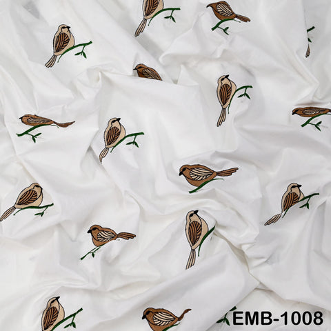 Embroidered Cotton Fabric by the Yard Indian Embroidery Sewing Fabric DIY Crafting Summer Women Dresses Costumes Doll Bag Home Decor Curtain