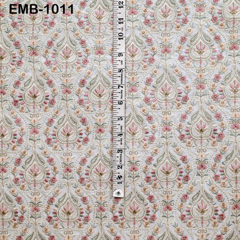 Indian Embroidery Fabric by the yard Embroidered Wedding Costumes Fabric Regency Reticules Victorian Handbags Marie Antoinette Junk Journals