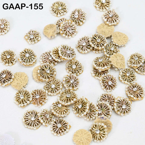 100 Tiny Zardozi Appliques Patch Rhinestone Decorative Sewing Accessory Indian Small Beaded Applique DIY Craft Headband Scrap Booking Decor