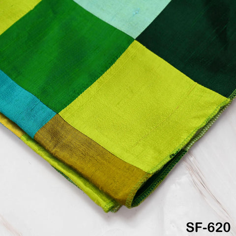 50" Stitched Patchwork Pure Dupioni Raw Silk Fabric by the Yard Indian Crafting, Sewing, Wedding Dresses, Skirts, Vest Coats Pillow Covers
