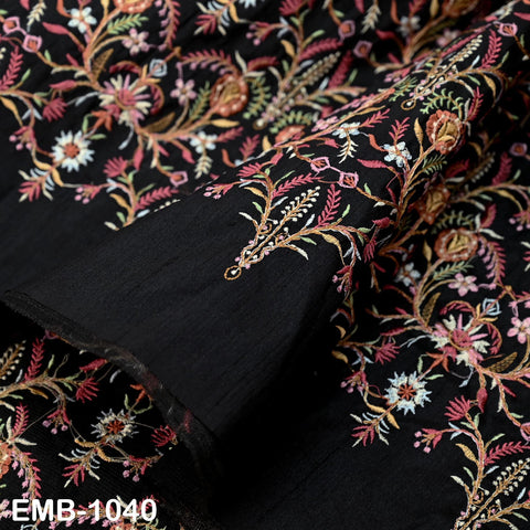 Indian Embroidered Fabric by the yard Sewing DIY Crafting Embroidery Wedding Dresses Fabric Costumes Dolls Bags Cushion Covers Table Runners